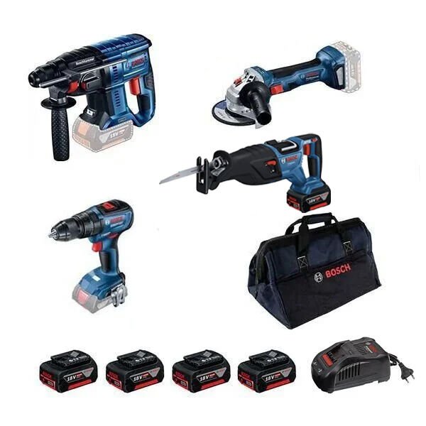 Bosch GBH 180-LI + GWS 180-LI + GSR 18V-50 + GSA 185-LI