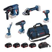 Bosch GBH 180-LI + GWS 180-LI + GSR 18V-50 + GDX 18V-285 + GLI 18V-300