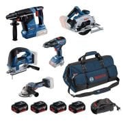 Bosch GBH 187-LI + GWS 18V-15 SC + GSB 18V-50 + GKS 185-LI + GST 18V-155 BC