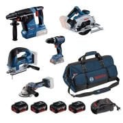 Bosch GBH 187-LI + GWS 18V-15 S + GSB 18V-65 + GKS 185-LI + GST 18V-155 BC