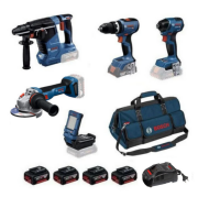 Bosch GBH 187-LI + GWS 18V-11 + GSB 18V-65 + GDR 18V-220 + GLI 18V-800