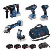 Bosch GBH 187-LI + GWS 18V-10 + GSB 18V-50 + GDR 18V-220 + GLI 18V-800