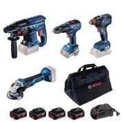 Bosch GBH 180-LI + GWS 18V-10 + GSB 18V-50 + GDX 18V-200