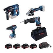 Bosch GBH 180-LI + GWS 180-LI + GSR 18V-50 + GSA 185-LI