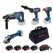 Bosch GBH 18V-28 D + GWS 18V-10 + GSB 18V-150 + GDX 18V-285