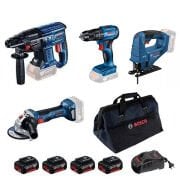 Bosch GBH 180-LI + GWS 18V-8 + GSB 185-LI + GST 183-LI