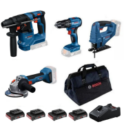 Bosch GBH 18V-18 + GWS 18V-8 + GSB 185-LI + GST 183-LI