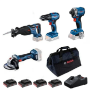 Bosch GWS 18V-8 + GSB 185-LI + GDR 18V-215 + GSA 185-LI