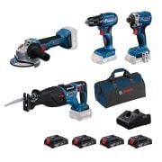 Bosch GWS 18V-8 + GSR 185-LI + GDR 18V-215 + GSA 185-LI