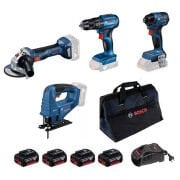 Bosch GWS 18V-8 + GSB 185-LI + GDR 18V-220 + GST 183-LI