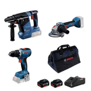 Bosch GBH 187-LI + GWS 18V-8 + GSR 18V-65