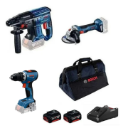Bosch GBH 180-LI + GWS 18V-8 + GSR 18V-65
