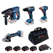 Bosch GBH 180-LI + GWS 18V-8 + GSR 18V-65 + GDX 18V-285