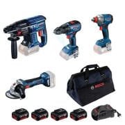 Bosch GBH 180-LI + GWS 18V-8 + GSR 18V-50 + GDX 18V-285