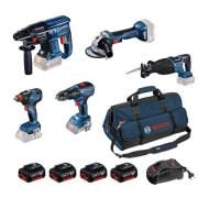 Bosch GBH 180-LI + GWS 180-LI + GSR 18V-50 + GDX 18V-200 + GSA 185-LI