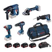 Bosch GBH 180-LI + GWS 18V-8 + GSR 18V-50 + GDX 18V-285 + GSA 185-LI