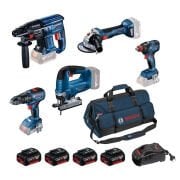 Bosch GBH 180-LI + GWS 180-LI + GSB 18V-50 + GDX 18V-200 + GST 185-LI
