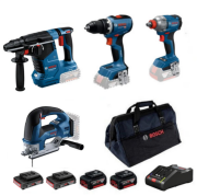Bosch GBH 18V-24 C + GSR 18V-65 + GDX 18V-285 + GST 18V-155 BC