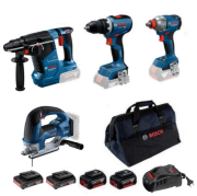 Bosch GBH 18V-24 C + GSR 18V-65 + GDX 18V-285 + GST 18V-155 BC