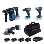 Bosch GBH 187-LI + GWS 18V-11 + GSB 185-LI + GDX 18V-285