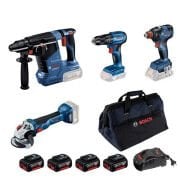 Bosch GBH 187-LI + GWS 18V-10 + GSB 185-LI + GDX 18V-200