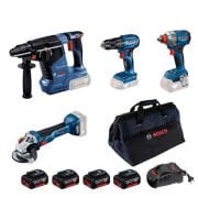 Bosch GBH 187-LI + GWS 18V-10 + GSB 185-LI + GDX 18V-285