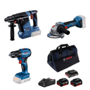 Bosch GBH 18V-24 C + GWS 18V-8 + GSR 185-LI