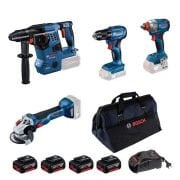 Bosch GBH 18V-28 C + GWS 18V-10 + GSR 185-LI + GDX 18V-285