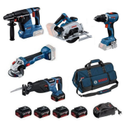 Bosch GBH 187-LI + GWS 18V-10 + GSR 18V-65 + GSA 185-LI + GKS 185-LI