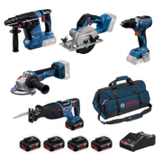 Bosch GBH 187-LI + GWS 18V-11 + GSR 18V-65 + GKS 18V-51 + GSA 185-LI