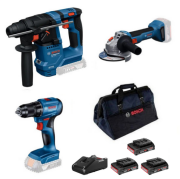 Bosch GBH 18V-18 + GWS 18V-8 + GSR 185-LI