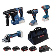 Bosch GBH 187-LI + GWS 18V-8 + GSB 18V-65 + GDX 18V-285