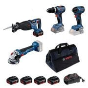 Bosch GWS 18V-10 + GSB 18V-65 + GDR 18V-220 + GSA 185-LI