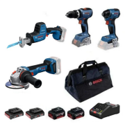 Bosch GWS 18V-11 + GSB 18V-65 + GDR 18V-220 + GSA 18V-24