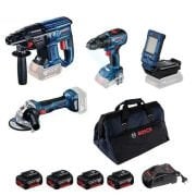 Bosch GBH 180-LI + GWS 180-LI + GSR 18V-50 + GLI 18V-800