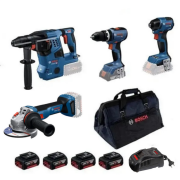 Bosch GBH 18V-28 C + GWS 18V-11 + GSB 18V-65 + GDR 18V-220 C