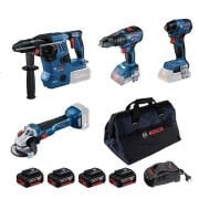 Bosch GBH 18V-28 C + GWS 18V-10 + GSB 18V-50 + GDR 18V-220