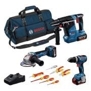 Bosch GBH 18V-24 C + GWS 18V-11 + GSB 18V-65 + VDE 7 Parça