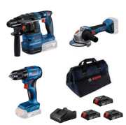 Bosch GBH 185-LI + GWS 18V-8 + GSR 185-LI