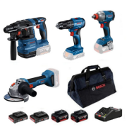 Bosch GBH 185-LI + GWS 18V-8 + GSB 185-LI + GDX 18V-285