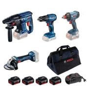 Bosch GBH 180-LI + GWS 18V-8 + GSB 185-LI + GDX 180-LI