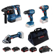 Bosch GBH 185-LI + GWS 18V-8 + GSR 185-LI + GDX 18V-285