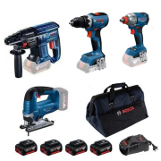 Bosch GBH 180-LI + GST 185-LI + GSR 18V-65 + GDX 18V-285
