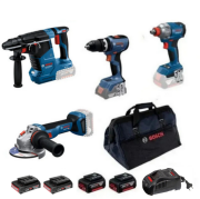 Bosch GBH 18V-24 C + GWS 18V-11 S + GSB 18V-65 + GDX 18V-285