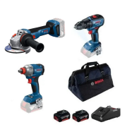 Bosch GWS 18V-11 + GSR 18V-65 + GDX 18V-285