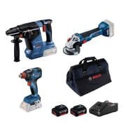 Bosch GBH 187-LI + GWS 18V-10 + GDX 18V-200