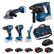 Bosch GBH 18V-22 + GWS 18V-8 + GSR 185-LI + GDR 18V-215 + GLI 18V-300