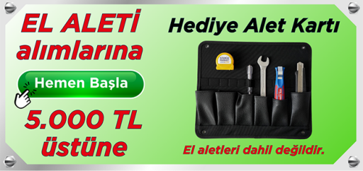 El Aletlerinde 5.000 TL üstüne Alet Tutucu HEDİYE