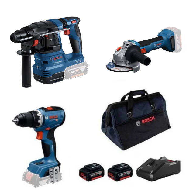 Bosch GBH 185-LI + GWS 18V-8 + GSB 18V-65