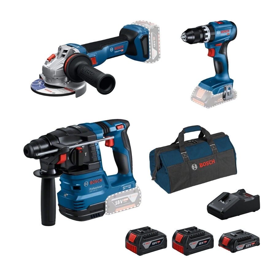 Bosch GBH 18V-22 + GWS 18V-11 S + GSB 18V-45